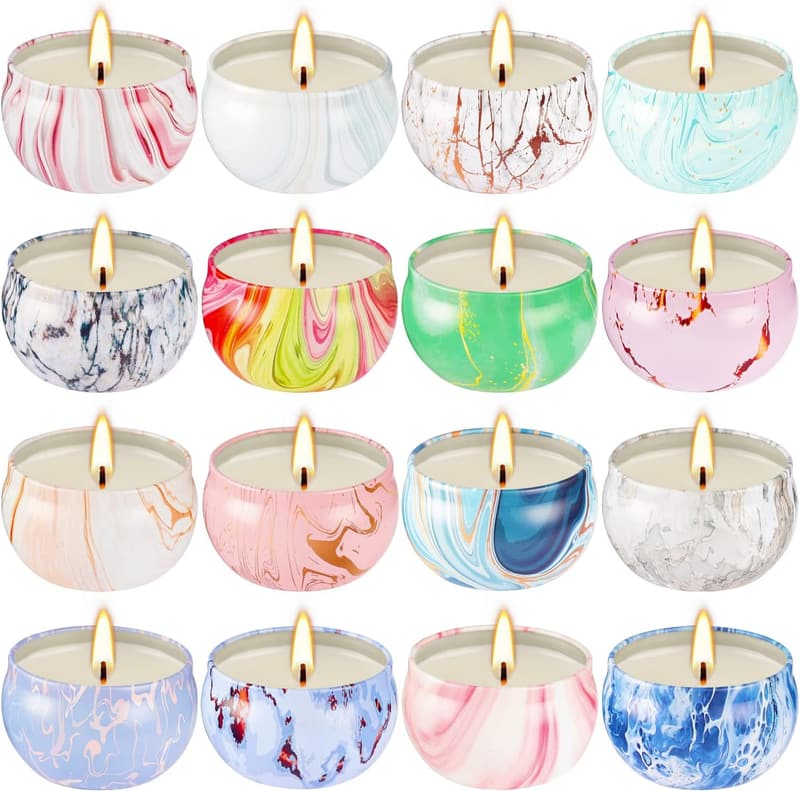 Scented Candle Gift Set for Mom - 16 Pack, Soy Wax Aromatherapy