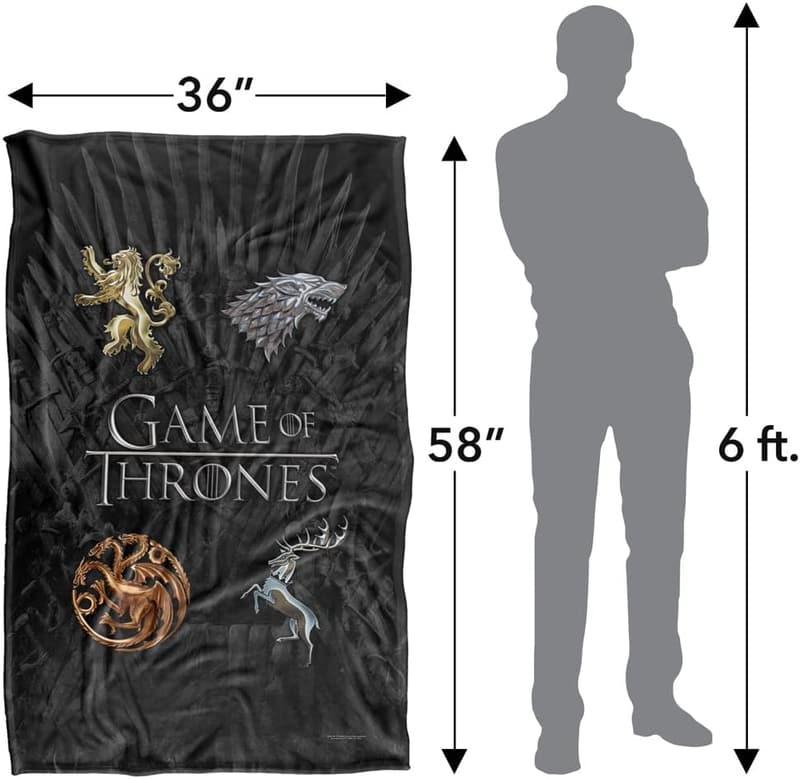 Game of Thrones House Sigils Soft Throw Blanket, 36