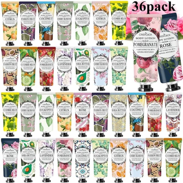 Natural Plant Scented Body Lotion - 36 Travel Size Pack for All