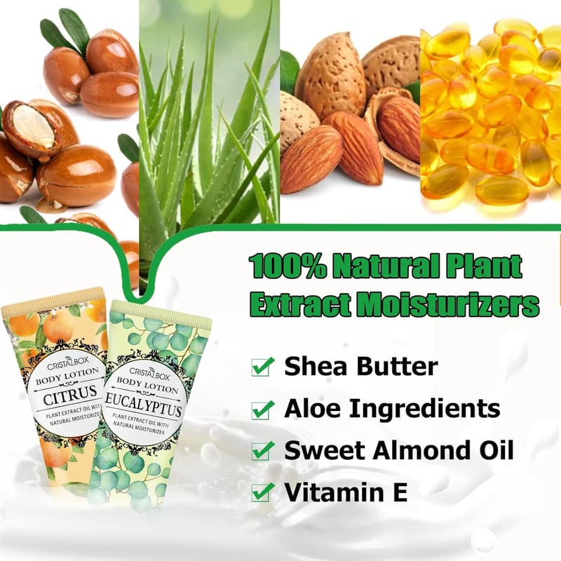 Natural Plant Scented Body Lotion - 36 Travel Size Pack for All