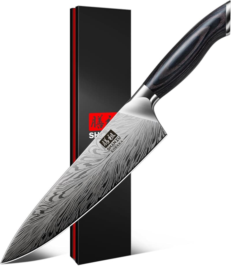 8-Inch Japanese Chef Knife with Pakkawood Handle