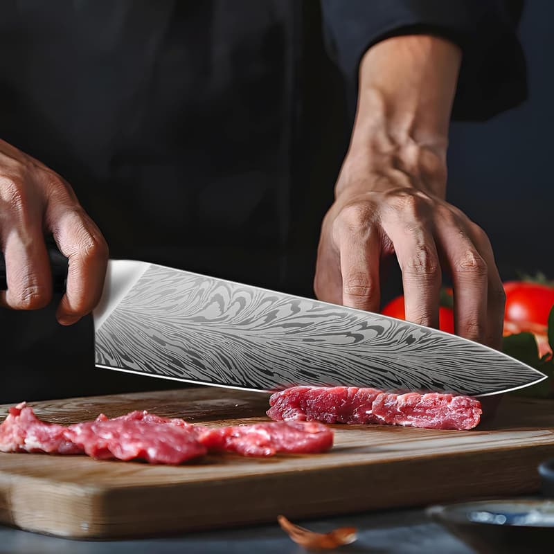 8-Inch Japanese Chef Knife with Pakkawood Handle