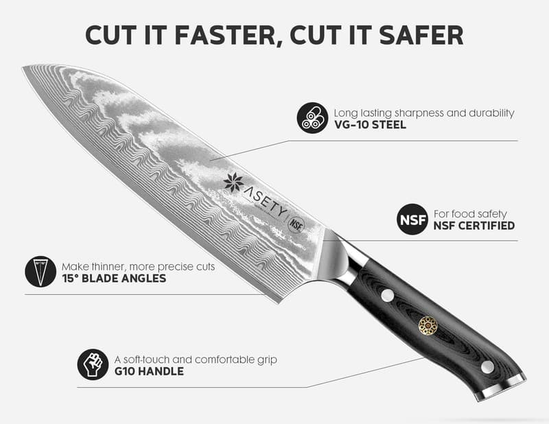 Professional 3-Piece Damascus Kitchen Knife Set, VG10 Steel