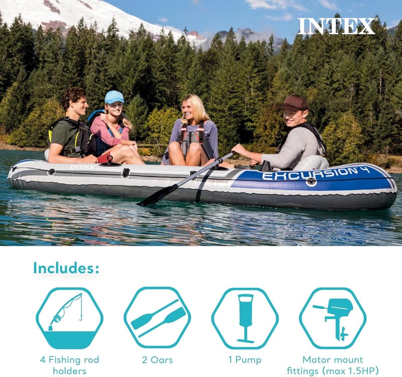Inflatable Fishing Boat with Oars and Pump – SuperTough PVC