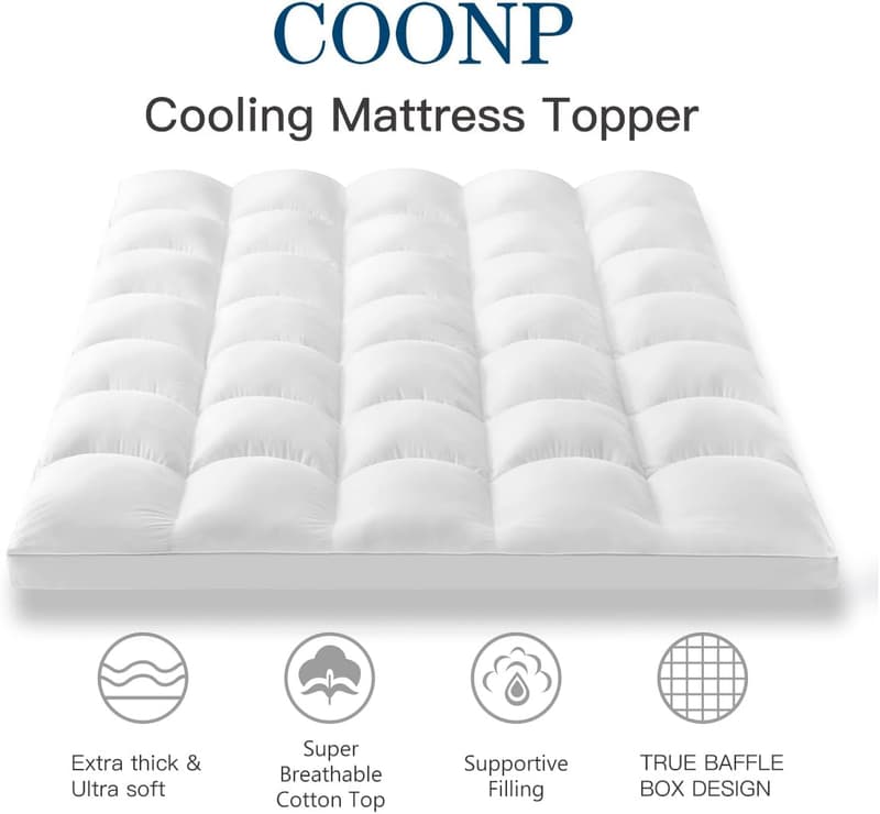 Cooling Extra Thick Pillowtop Mattress Protector for Queen Size