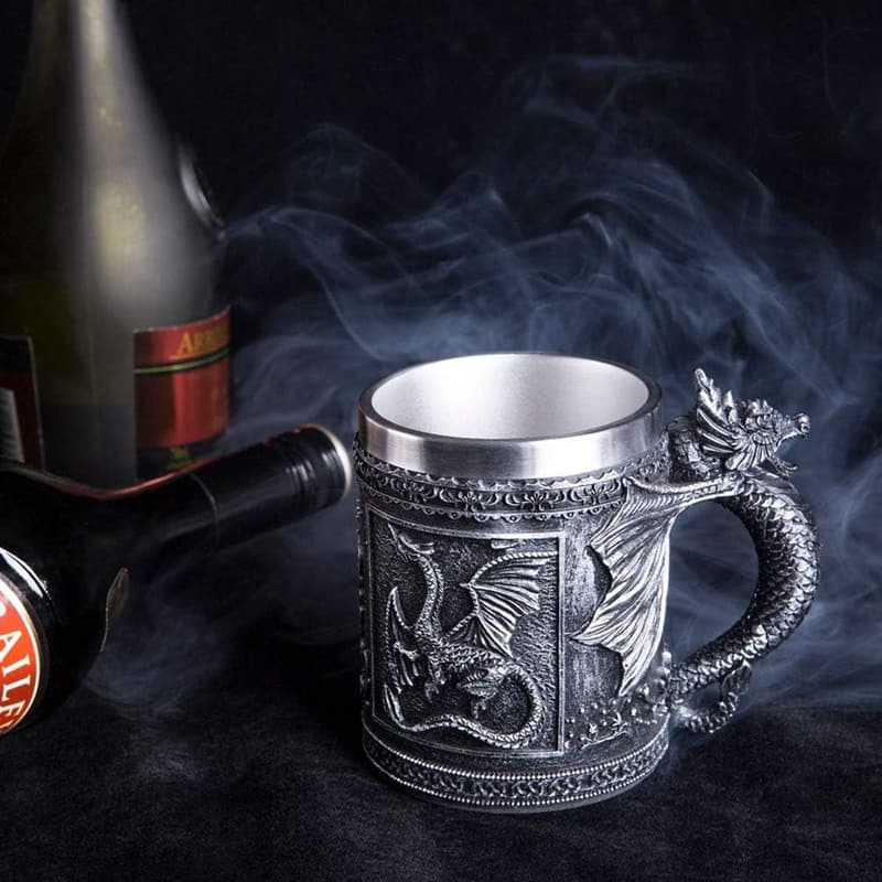 Dragon-Themed Viking Tankard Mug for Collectors & Parties