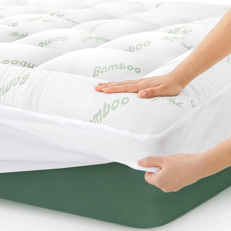 Cooling Bamboo Mattress Topper for Back Pain Relief