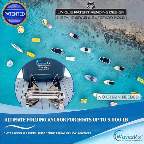 Compact Stainless Steel Folding Boat Anchor Kit for Effortless Anchoring