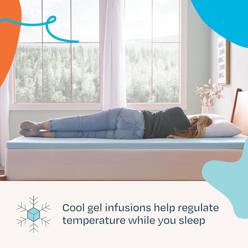 2-Inch Gel Infused Memory Foam Mattress Topper - Queen Size
