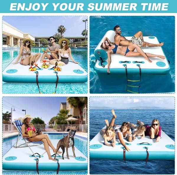 Inflatable Floating Dock for Lake and Beach Use