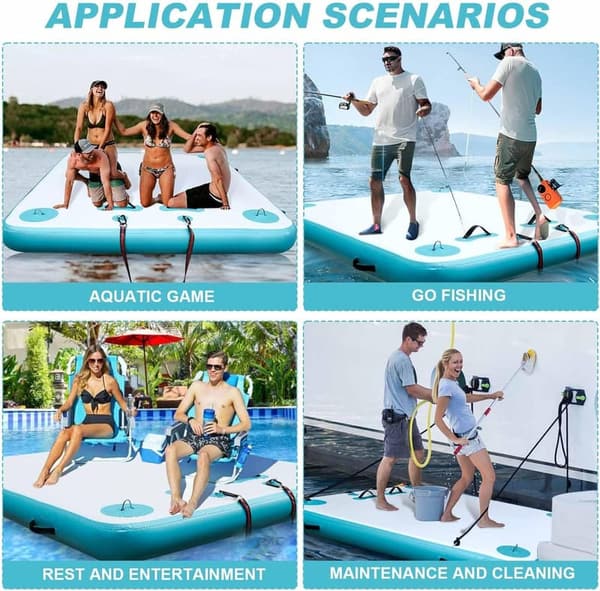 Inflatable Floating Dock for Lake and Beach Use