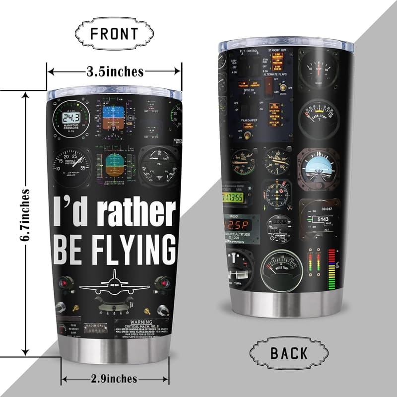 Aviation Gift Tumbler for Men - 20Oz Pilot Mug