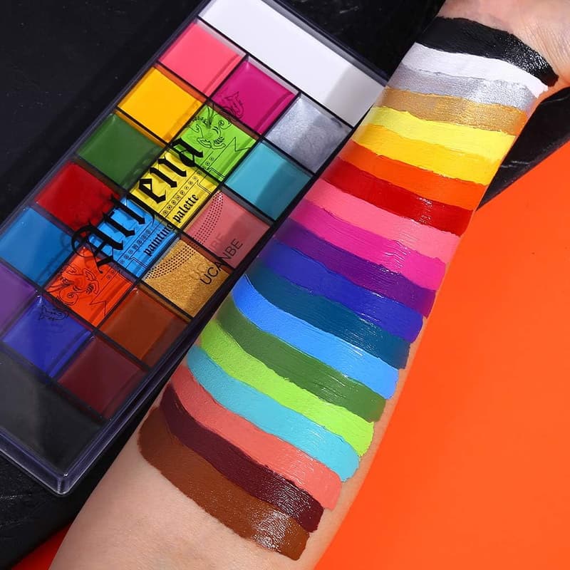 Professional Non-Toxic Face & Body Paint Palette for Halloween
