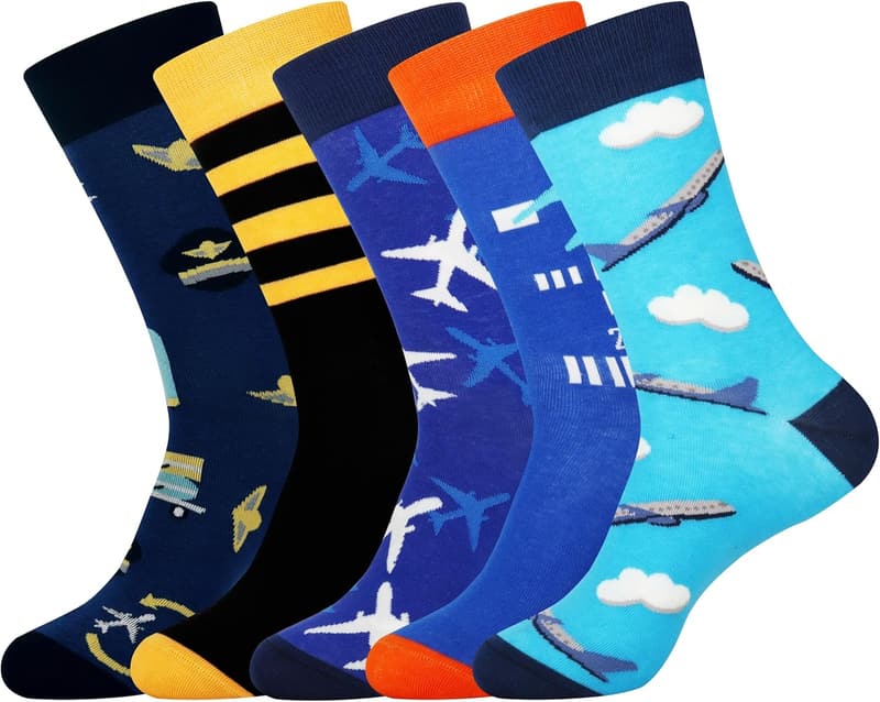Funky Crew Socks for Men - Fun Gift for Dad or Grandpa