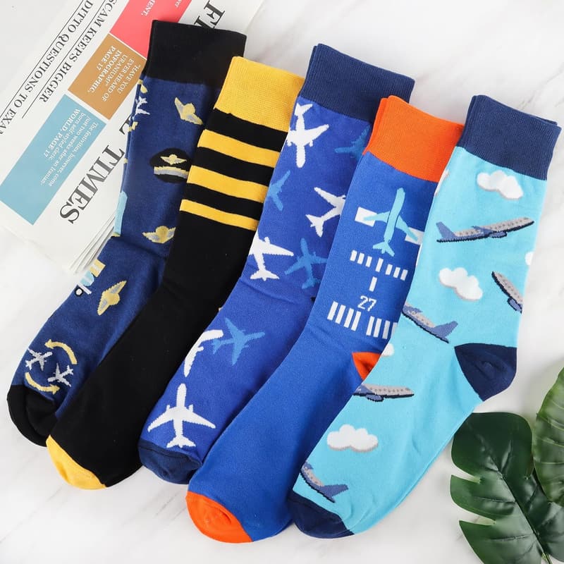 Funky Crew Socks for Men - Fun Gift for Dad or Grandpa