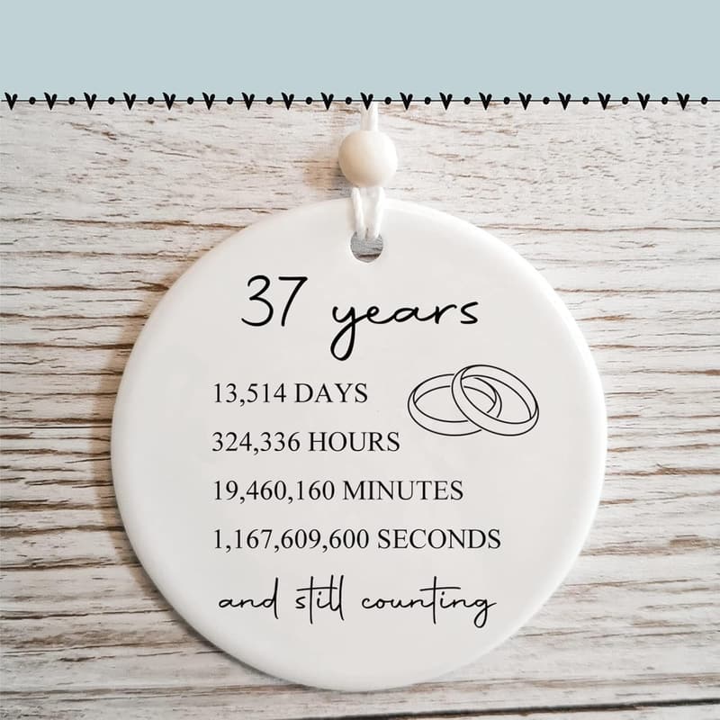 37th Anniversary Gift for Couples, Personalized Keepsake
