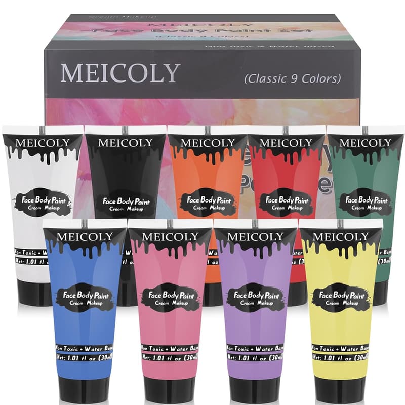 Water-Based Face & Body Paint Set for Halloween & Cosplay