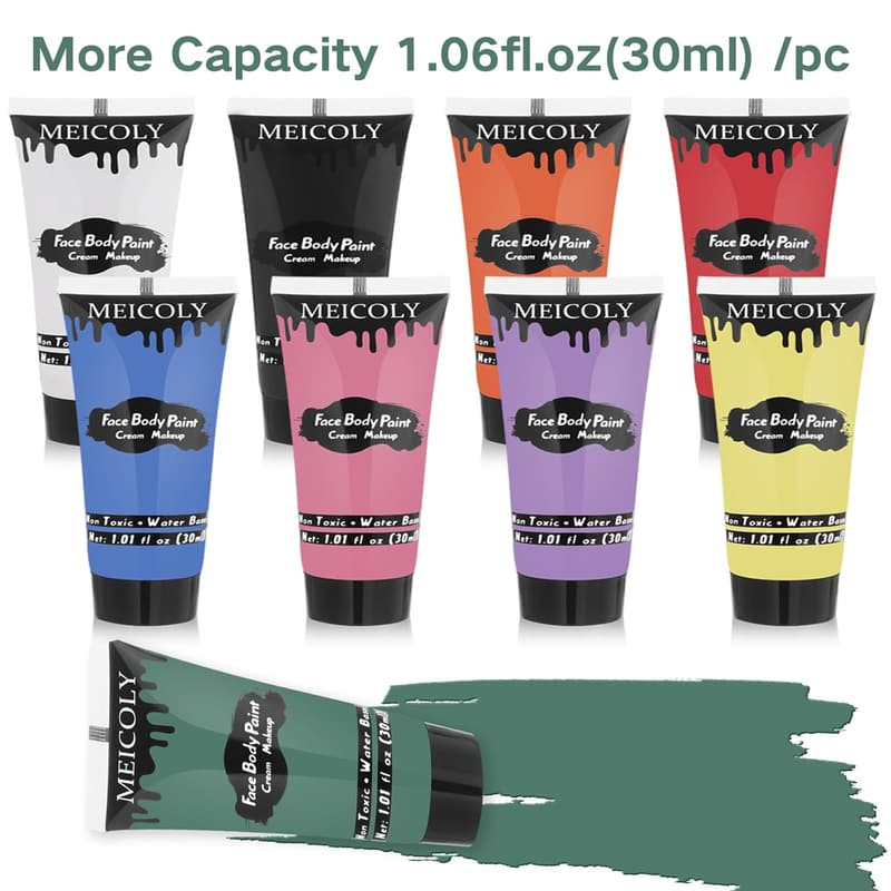 Water-Based Face & Body Paint Set for Halloween & Cosplay