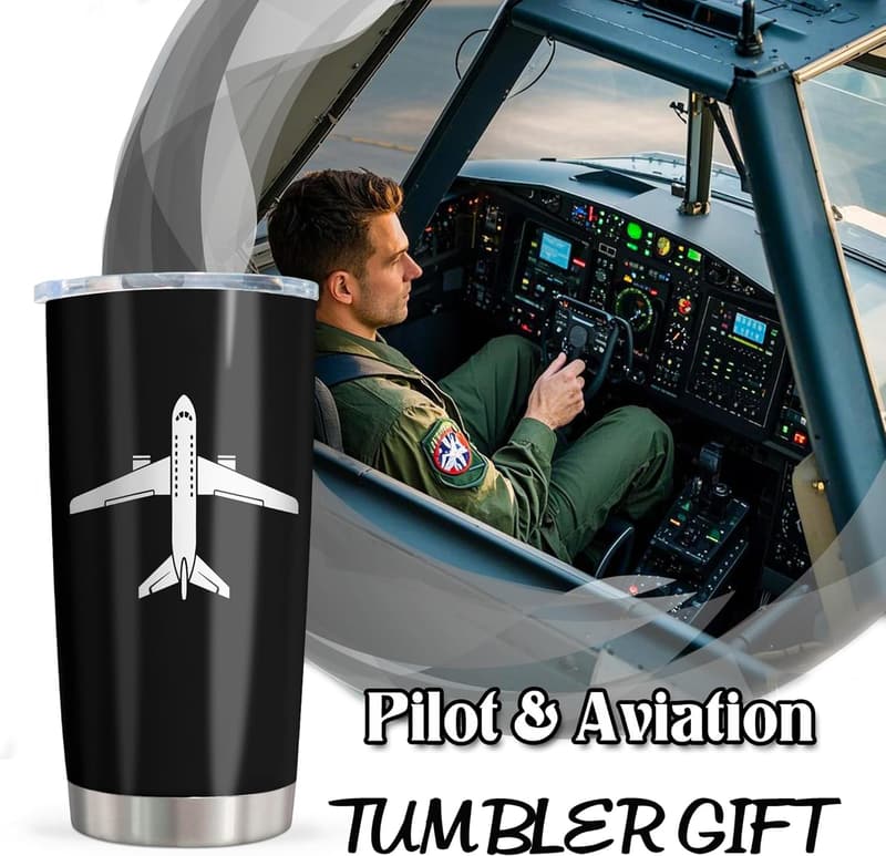 Aviation Gift for Pilots - 20oz Airplane Mechanic Tumbler