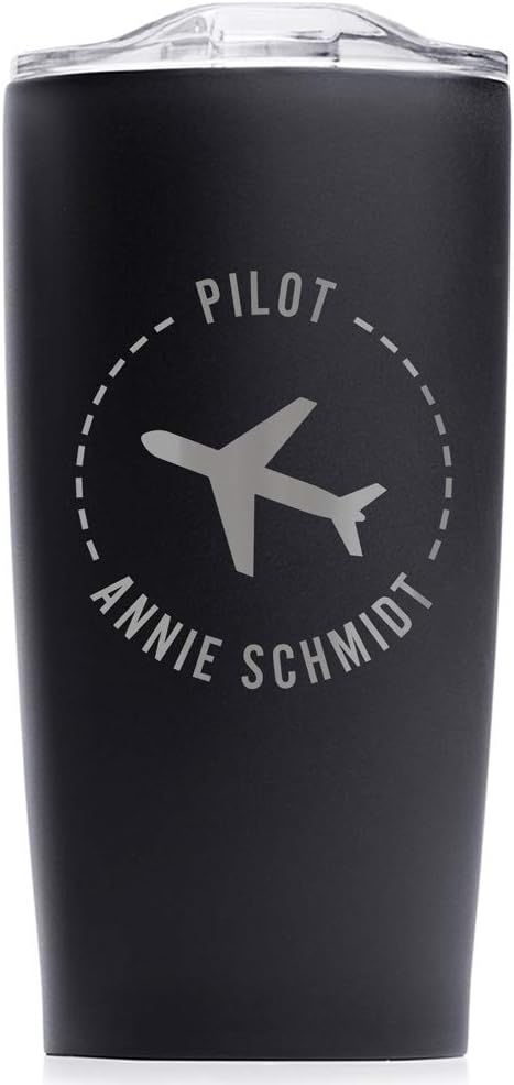 Personalized Engraved Pilot Tumbler - Gift for Aviation Professionals