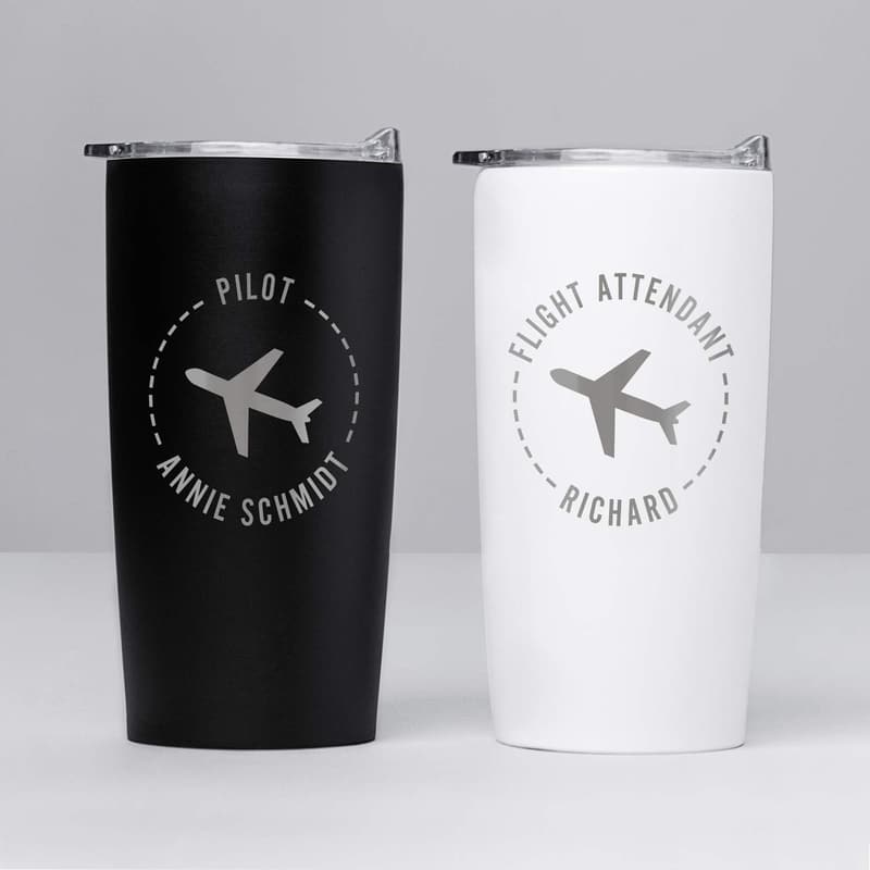 Personalized Engraved Pilot Tumbler - Gift for Aviation Professionals