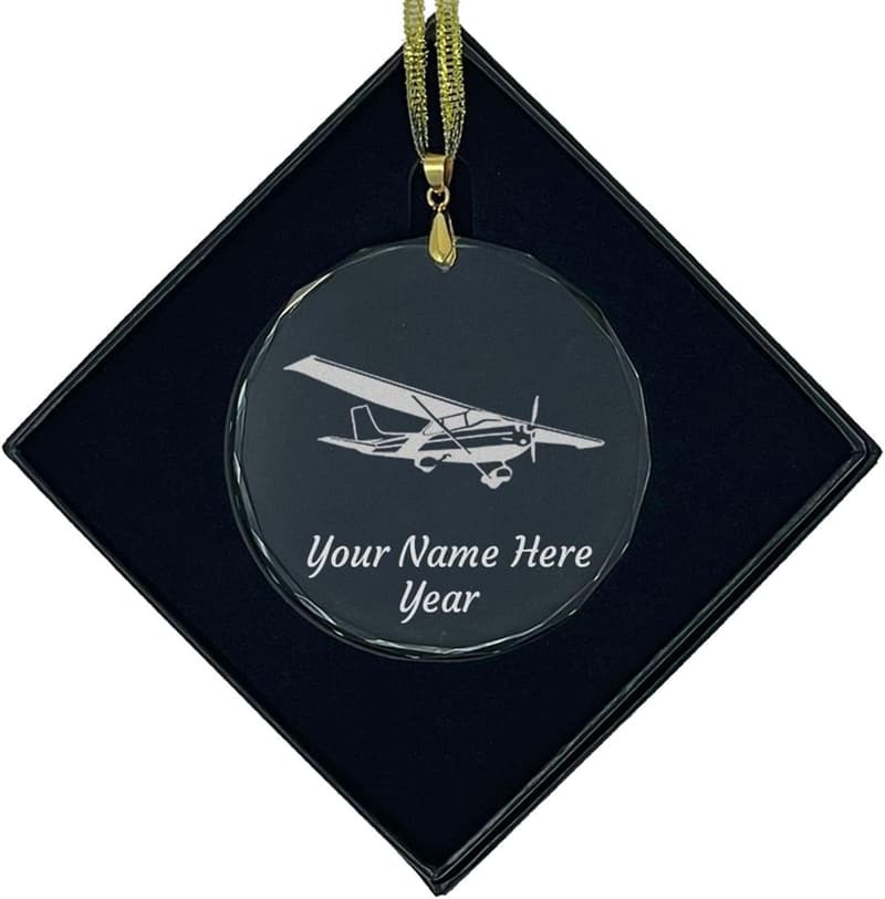 Personalized Laser Engraved Airplane Christmas Ornament