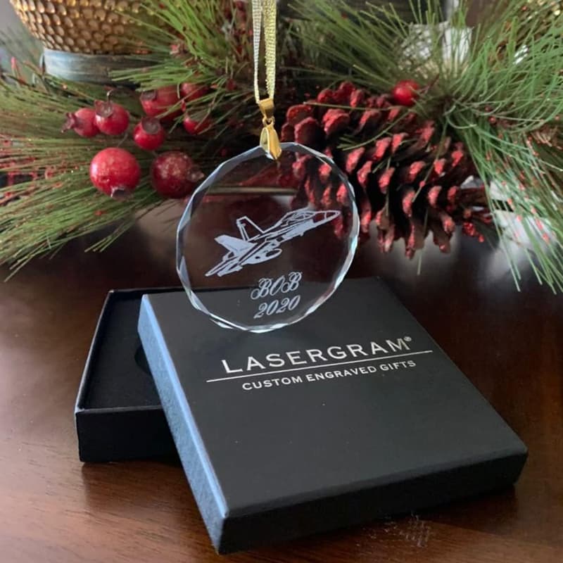 Personalized Laser Engraved Airplane Christmas Ornament