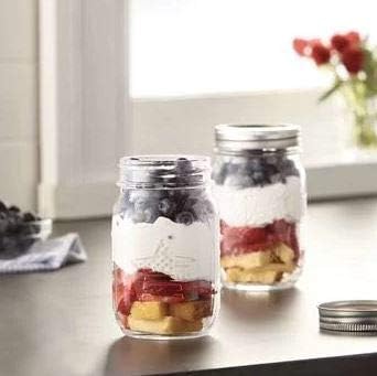 USA Stars and Stripes Canning Jars, Regular Mouth, 1 pt (4 pk)