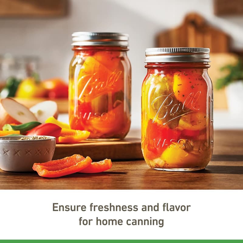 16 oz. Ball Regular Mouth Mason Jars (8 Count) with Lids & Bands