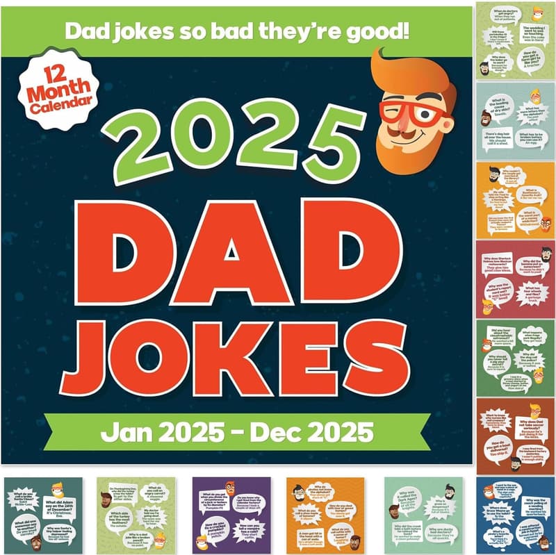 2025 Dad Joke Wall Calendar | Hilarious Puns for Office or Home