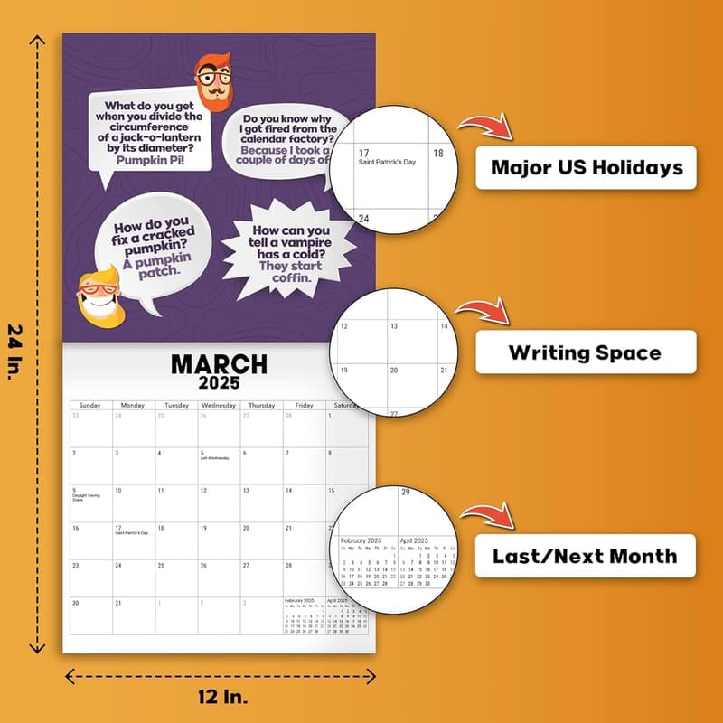 2025 Dad Joke Wall Calendar | Hilarious Puns for Office or Home