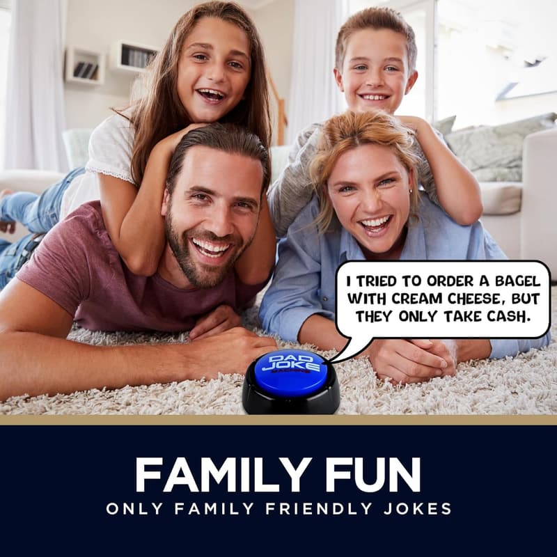 Dad Birthday Gift - Original Dad Joke Button with 75 Jokes