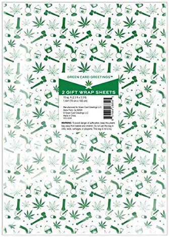 Marijuana-Themed Gift Wrap Paper Sheets, 15 Sq. Ft.