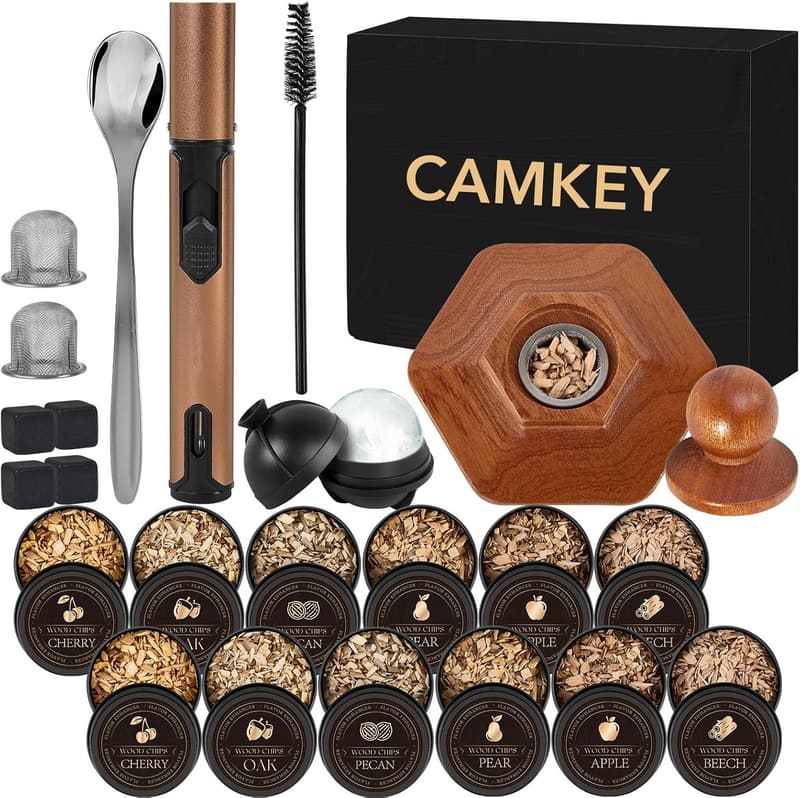 Whiskey Smoker Kit with Torch & Wood Chips - Birthday Gift for Him