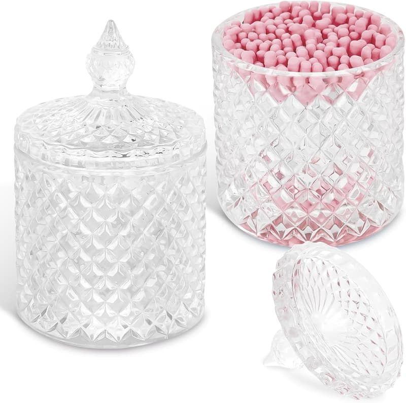 Decorative Crystal Apothecary Jars Set for Home Organization