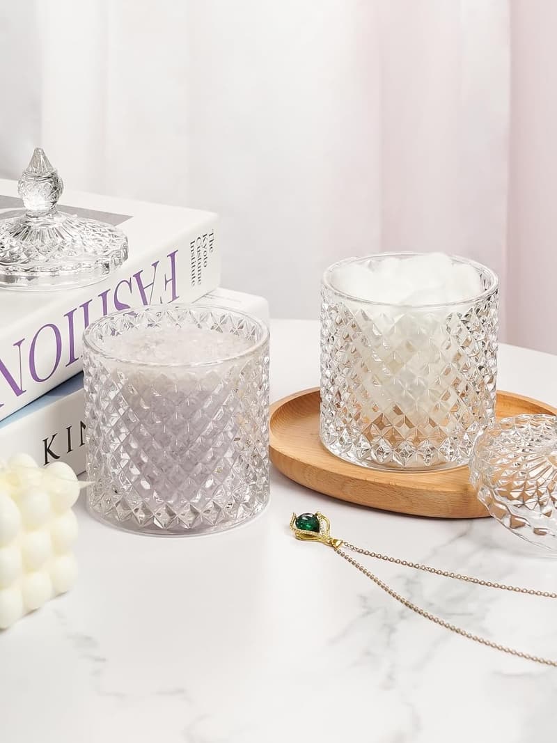 Decorative Crystal Apothecary Jars Set for Home Organization