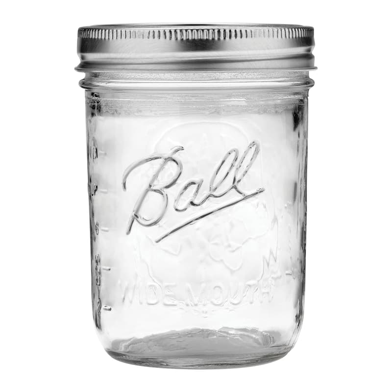 Clear Glass Jars with Lids - 16 oz. Pint Size (Pack of 8)