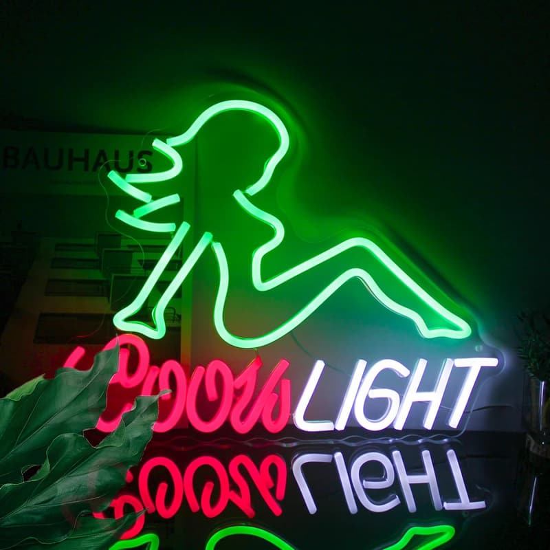 Beer Neon Sign - Green LED Light for Man Cave Bar Decor