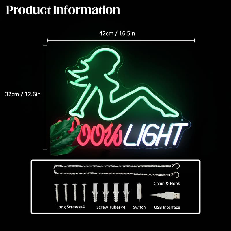 Beer Neon Sign - Green LED Light for Man Cave Bar Decor