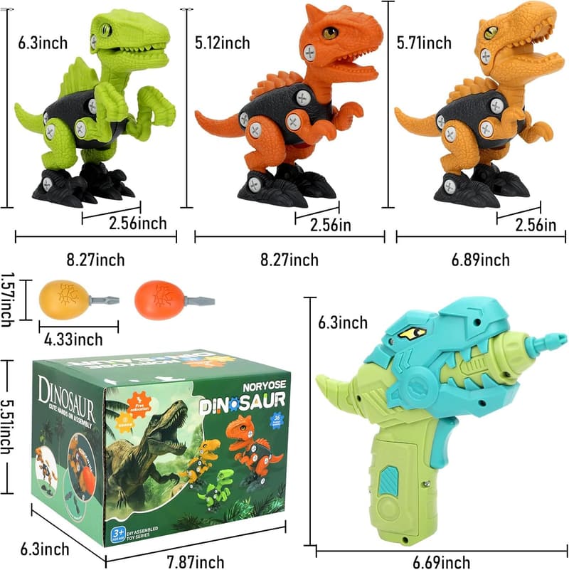 STEM Building Dinosaur Toys with Electric Drill for Kids