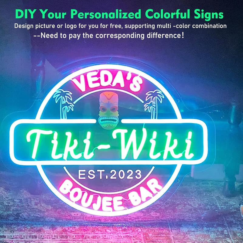 Personalized Neon Bar Sign - Custom LED Light for Home Bar