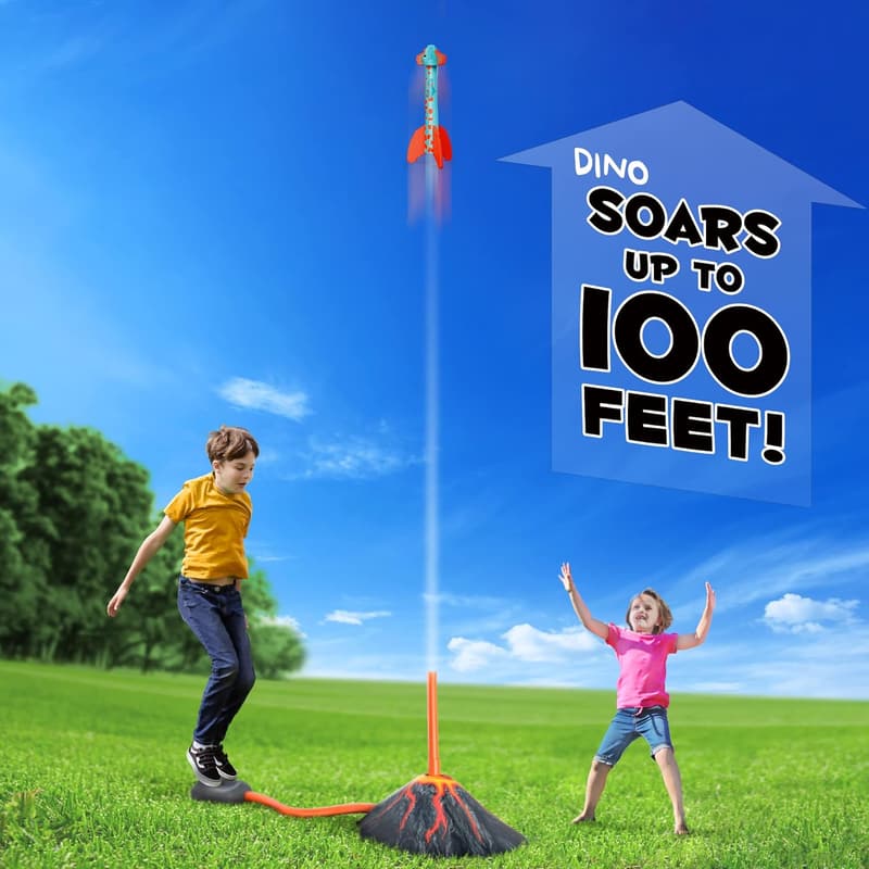 Dinosaur Rocket Launcher for Kids - Soars 100 Feet, Ages 3-6