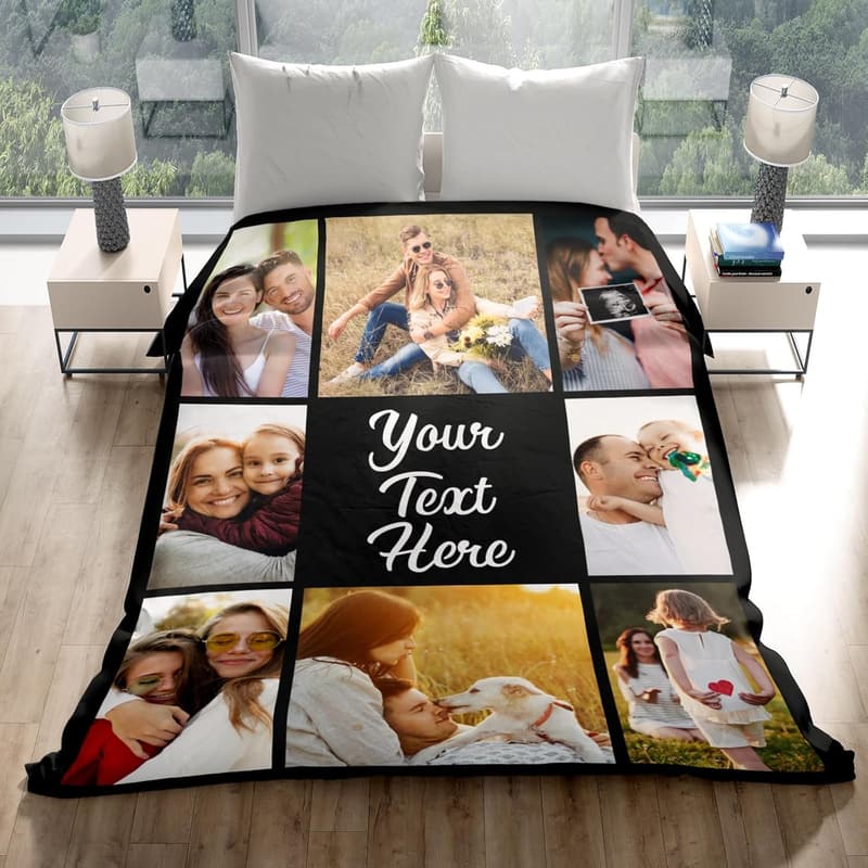 Personalized Photo Blanket for Couples and Parents