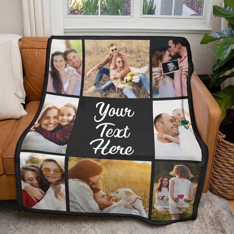 Personalized Photo Blanket for Couples and Parents
