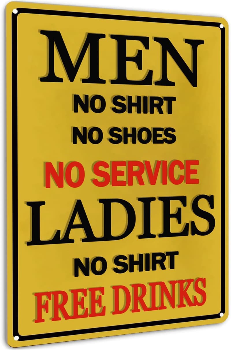 Vintage Metal Bar Sign for Man Cave Wall Decor - 8x12 Inch