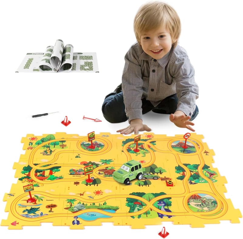 Montessori Dinosaur Puzzle Play Set for Toddlers Age 2-6