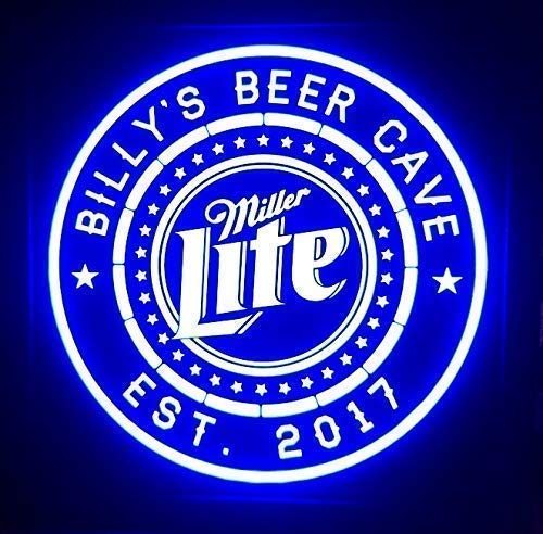 Personalized Miller Lite LED Beer Sign for Man Cave