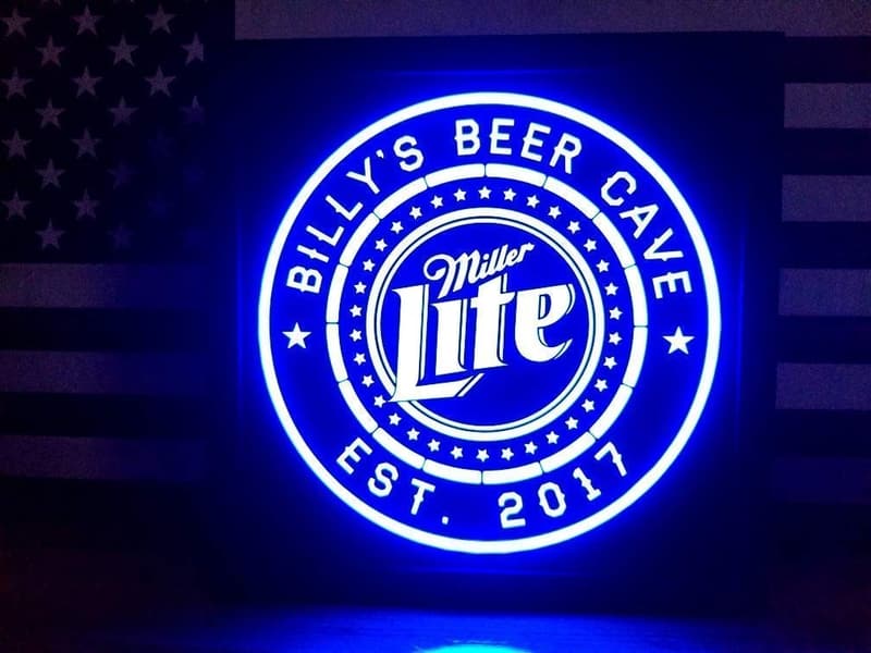 Personalized Miller Lite LED Beer Sign for Man Cave