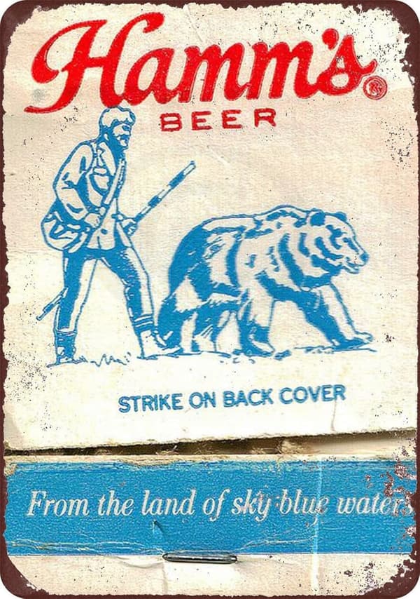 Vintage Hamm's Beer Bear Reproduction Metal Sign - 8x12