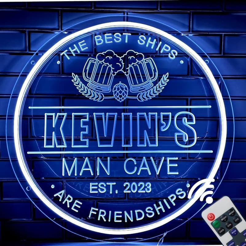 Personalized Neon Beer Hops Sign for Man Cave & Home Parties